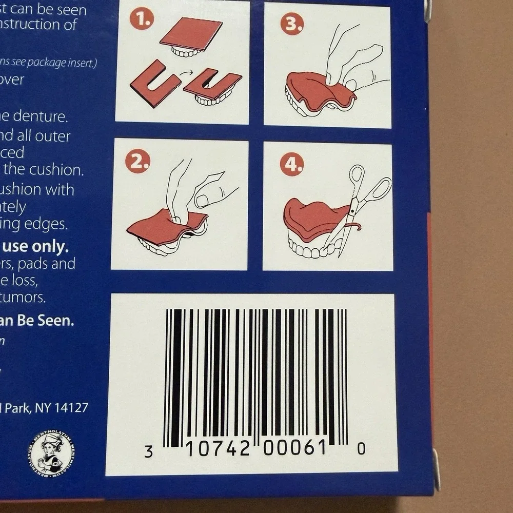 1 x Snug Denture Cushions Large Size 2 Cushions New HTF Discontinued Rare